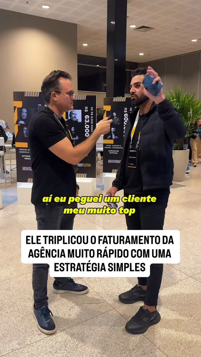 Mentorado relatando que triplicou o faturamento da agência